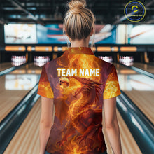 Load image into Gallery viewer, Custom Dragon Bowling Shirt for Men Women Bowling Jersey Flaming Bowling Shirt MBL94