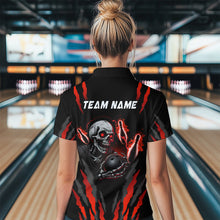 Load image into Gallery viewer, Skull Bowling Custom Women Bowling Polo &amp; Quarter-Zip Bowling Team Jerseys HNT47