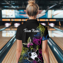Load image into Gallery viewer, Colorful Butterflies Bowling Shirt for Women Bowling Team Jersey Shirts Polo &amp; Quarter-Zip HNT27