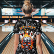 Load image into Gallery viewer, Women Skull Custom Bowling Team Shirts Unisex Bowling Women Short Sleeve Polo &amp; Quarter-Zip HNT42