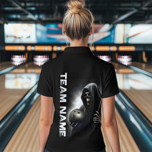 Load image into Gallery viewer, Custom Skull Bowling Shirts Unisex Quarter-Zip Bowling Team Jersey Black Bowling League QZT631