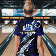 Load image into Gallery viewer, Custom Bowling League Shirts For Women with Name Bowling Team Jerseys Polo &amp; Quarter- Zip HNT37