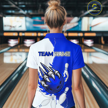 Load image into Gallery viewer, Custom Sharp Claws Bowling Shirt Blue Men Women Team Bowling Flaming Jerseys MBL91