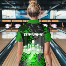 Load image into Gallery viewer, Fire Bowling Shirt Custom Green Bowling Jersey for Men Women with Team Name MBL63