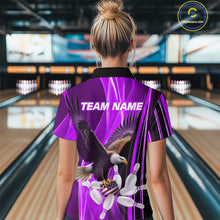 Load image into Gallery viewer, Custom Purple Eagle Bowling Shirt for Men Women Team Bowling Polo Shirts &amp; 1/4 Zip MBL95