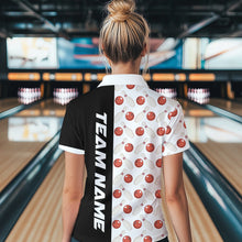 Load image into Gallery viewer, White Bowling Pattern Custom Women Bowling Polo &amp; Quarter-Zip Shirts Bowling Team Jerseys HNT45