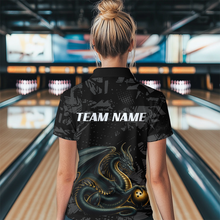 Load image into Gallery viewer, Dragon Bowling Team Shirt Custom Dragon Bowling Jersey 1/4-Zip Bowling Performance QZT640