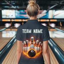 Load image into Gallery viewer, Custom Flaming Bowling Shirt for Men Women Fire Bowling Polo Shirts &amp; Quarter Zip MBL83