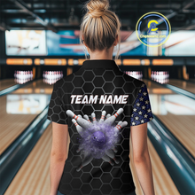 Load image into Gallery viewer, Custom American Bowling Quarter-Zip Shirt Patriotic Bowling Jersey for Men Women QZT683
