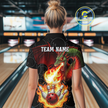 Load image into Gallery viewer, Flaming Dragon Bowling Shirt Custom for Men Women Bowling Team League MBL88