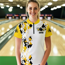 Load image into Gallery viewer, Personalized Beer Bowling Team Jerseys Quarter-Zip Bowling Shirt for Men Women QZT542