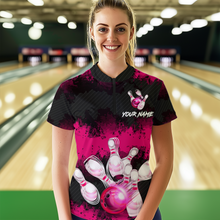 Load image into Gallery viewer, Customize Pink Bowling Shirts for Men Women Team Bowling Polo &amp; 1/4 Zip Shirts MBL81
