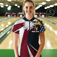 Load image into Gallery viewer, Eagel Bowling Custom Women Bowling Shirt Polo &amp; Quarter-Zip Bowling Team Jerseys HNT63