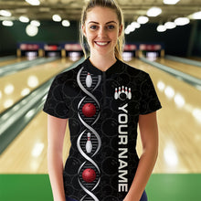 Load image into Gallery viewer, DNA Bowling Shirt Bowling Jersey Women Personalized Bowling League Polo &amp; 1/4 Zip HNT34