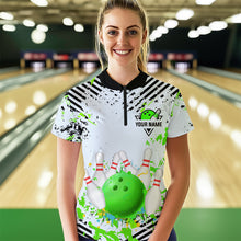 Load image into Gallery viewer, Green Bowling Shirts Custom Watercolor Bowling Jersey for Men Women with Team Name MBL53