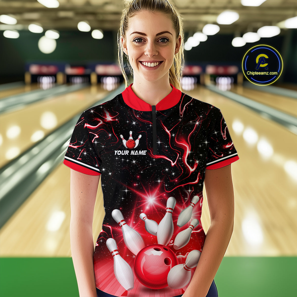 Red Dragon Flaming Bowling Shirt for Men and Women Custom Bowling Jersey for Team MBL87
