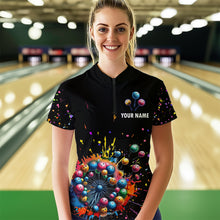 Load image into Gallery viewer, Custom Colorful Dandelion Bowling Shirt Bowling Team Jersey Quarter-Zip Bowling Performance QZT672