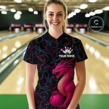Load image into Gallery viewer, Pink Dragon Bowling Shirt Custom Bowling Jerseys for Men Women with Team Name MBL89