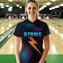 Load image into Gallery viewer, Bowling Shirt Strike Neon Lightning Custom Team Jersey for Women Graphic Bowling Uniform QZT727