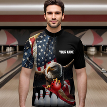 Load image into Gallery viewer, Custom Eagle Bowling Team Jersey American Bowling Quartar-Zip Shirt for Men Women QZT636
