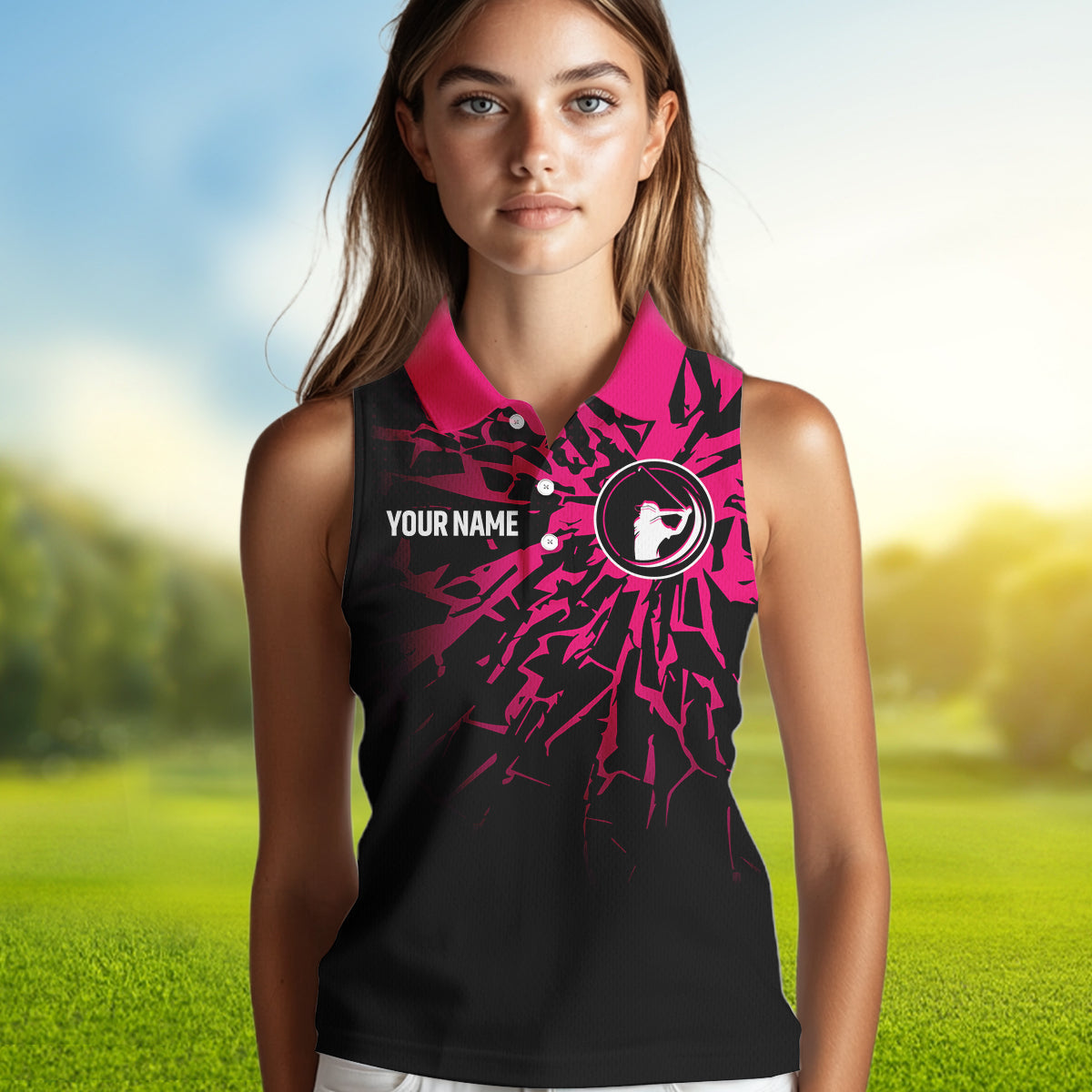 Pink Golf Polo Shirt Custom Golf Shirts for Men and Women Team Golf Apparel MMG58