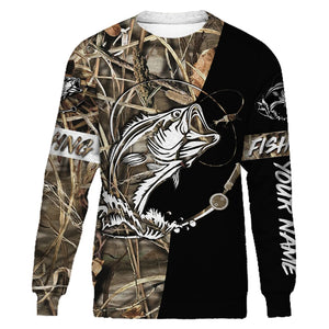 Personalized fishing tattoo full printing fishing shirt - black version