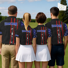 Load image into Gallery viewer, Custom Womens Golf Polo Shirt USA Flag, Golf Family Team Shirt, School Team Golf Shirt, Patriotic Golf Shirt NHT715