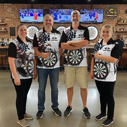 Custom American Eagle Dart Shirs for Women Patriotic Dartboard Shirt Gift Dart Jersey DHT4