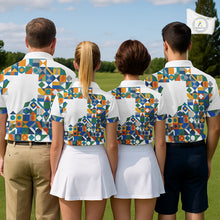 Load image into Gallery viewer, Colorful Geometric Custom Mens Golf Polo Shirts, Golf Jerseys For Golfer NHT840