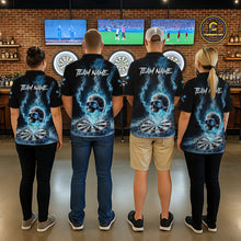 Load image into Gallery viewer, Custom Blue Ice Smoke Skull Dartboard Darts Polo Shirt For Women Dart League Jerseys NYN2122
