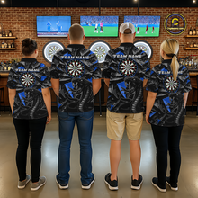Load image into Gallery viewer, Blue Custom Cobra Snake Dart Shirts for Women Dart Team Jersey Dartboard Gifts Polo &amp; 1/4 Zip NNT162