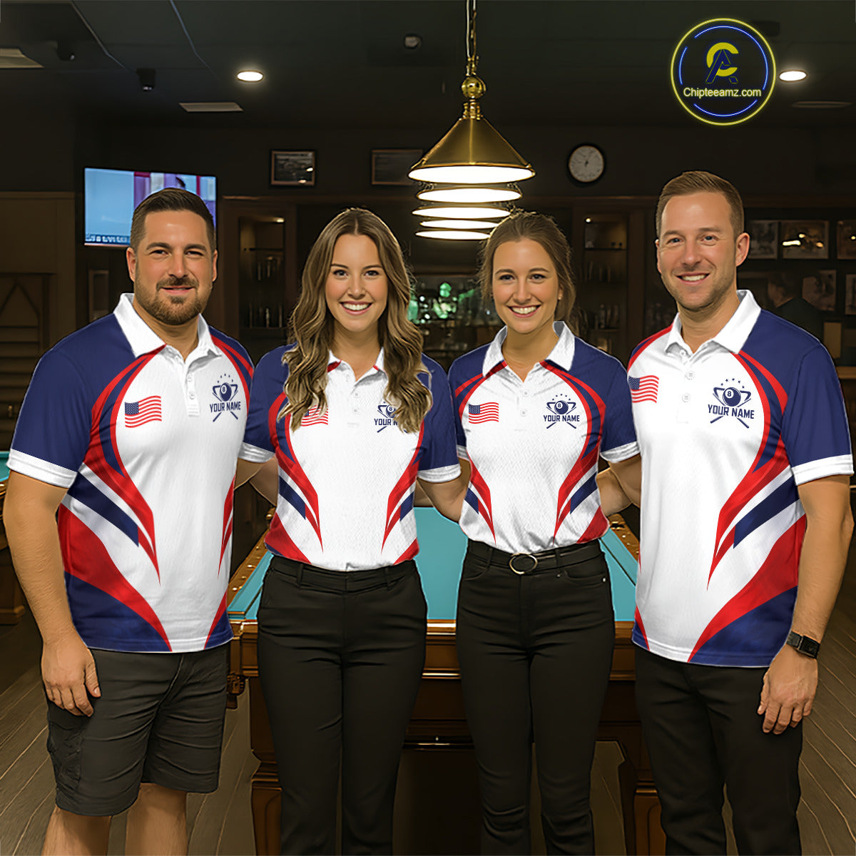 Custom 250 Years Freedom Eagle 8 Ball Pool Billiard Shirt For Men Patriotic Billiard Apparel NYN2633