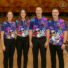Load image into Gallery viewer, Custom Graffiti Funny Duck Bowling Jersey for Men Bowling League Bowling Team Shirts Polo &amp; 1/4 Zip HN234