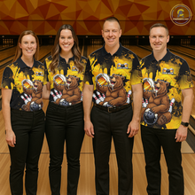 Load image into Gallery viewer, Custom Beer Bear Bowling Jersey for Men Bowling Team Shirts Bowling Polo &amp; 1/4 Zip HNT265