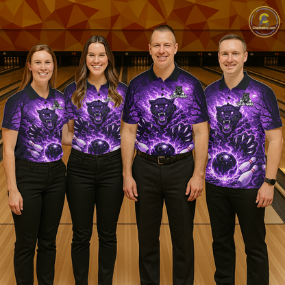 Custom Panther Bowling Shirt for Women Bowling Team Jersey Bowling Outfit Polo & Quarter-Zip QZT970