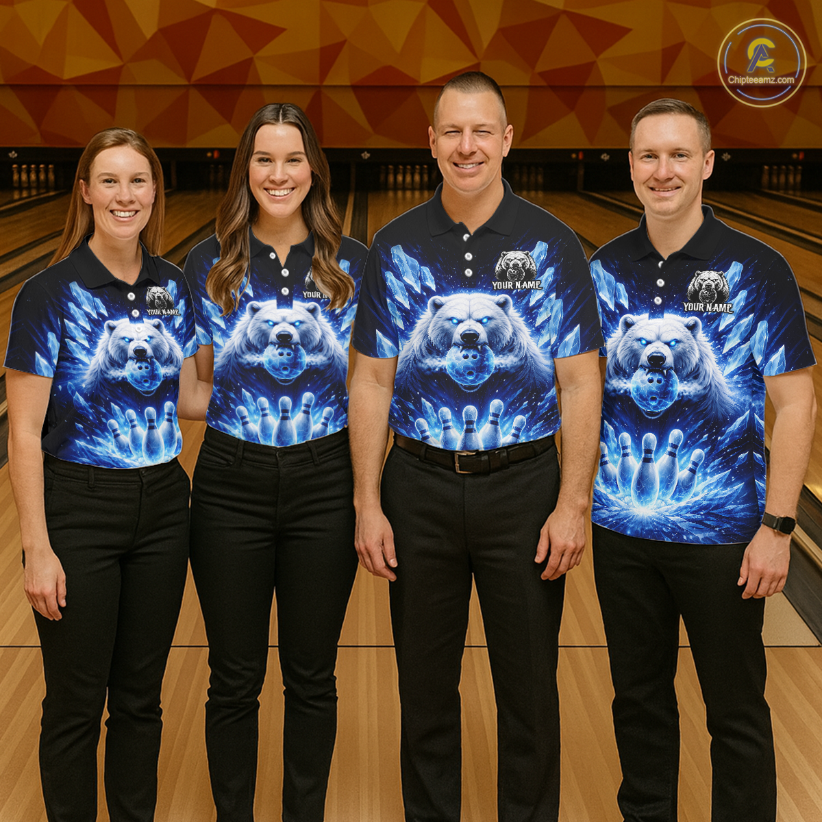 Custom Polar Beer Bowling Shirt for Women Ice Bowling Jersey Polo & 1/4-Zip Bowling for Team QZT972
