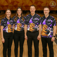 Load image into Gallery viewer, Custom Purple Capybara Bowling Jersey for Women Bowling Team Shirts Bowling Polo &amp; 1/4 Zip HNT255