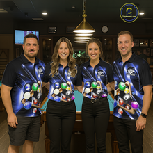 Load image into Gallery viewer, Custom Ball Pool Shirts Blue Billiard Shirt for Women Billiard Team Jersey Billiard League NNT180