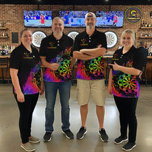 Load image into Gallery viewer, Colorful Splatter Dartboard Grunge Dart Polo Shirts For Women Custom Name For Darters NYN2281