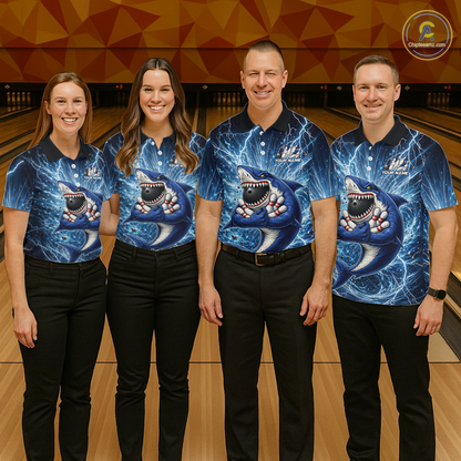 Custom Flame Shake Bowling Jersey for Men Polo & 1/4 Zip Bowling Team Shirts HNT223
