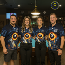Load image into Gallery viewer, Personalized Funny Wolf 8 Ball Pool Men Billiard Polo &amp; 1/4 Zip, Billiard Shirt, Billiard Team Jerseys NNT144