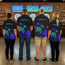 Load image into Gallery viewer, Blue Holographic Dartboard Grunge Darts 1/4-Zip Shirts For Men Custom Name For Darters NYN2706