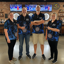 Load image into Gallery viewer, Custom Blue Dragon Darts Board Dart Shirts For Men Darts Team Jerseys Polo &amp; 1/4 Zip NNT121