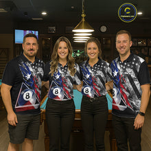 Load image into Gallery viewer, Personalized Smoke Texas Flag Billiard 8 Ball Pool Shirt For Women Custom Patriotic Billiard Appeal NYN2769