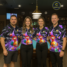 Load image into Gallery viewer, Custom Funny Purple Chicken 9 Ball Pool Billiard Shirt for Women Polo &amp; 1/4 Zip, Billiard Team Jerseys NNT157