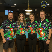 Load image into Gallery viewer, Custom Funny Green Chicken 9 Ball Pool Billiard Shirt for Women Polo &amp; 1/4 Zip, Billiard Team Jerseys NNT157