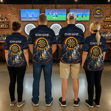 Load image into Gallery viewer, Custom Funny Flame Wolf Darts Board Dart Shirts For Men Darts Team Jerseys Dart Tournament NNT149