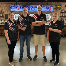 Load image into Gallery viewer, Custom US Flag Eagle Darts Shirt for Women Darts Team Jerseys Dart Tourament Polo &amp; 1/4 Zip NNT111