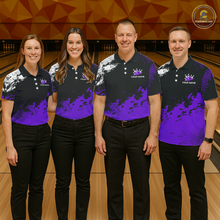 Load image into Gallery viewer, Purple Custom Bowling Shirts for Women Men Bowling Jersey Polo&amp;1/4 Zip Shirt for Team MBL224