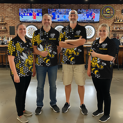 Custom Funny Bee Dart Team Shirt for Women Dart League Jersey Polo & 1/4-Zip Dartboard Shirt Outfit DHT17